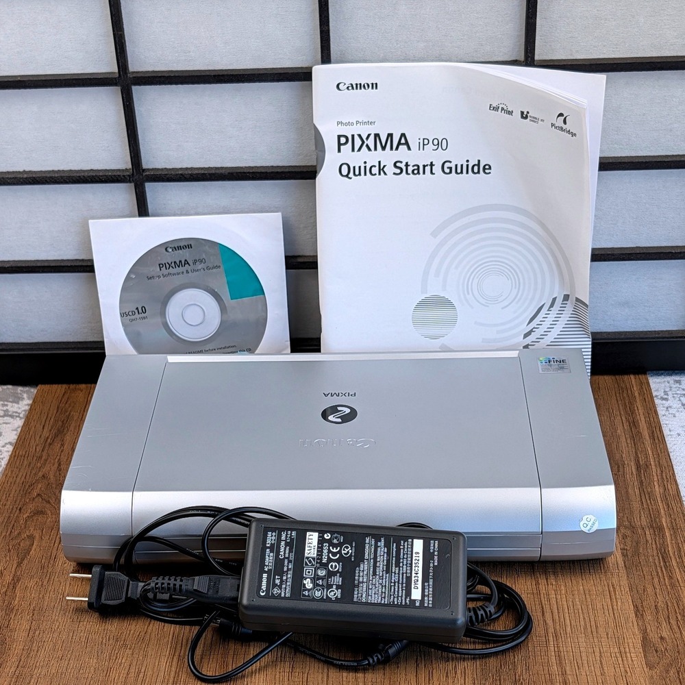 Canon PIXMA iP90 Mobile Photo Printer Silver Portable Inkjet K30244 Tested